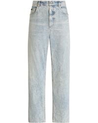 Dolce & Gabbana - Logo Plaque Straight Leg Jeans - Lyst