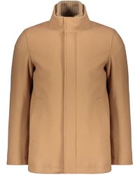 Herno - High Neck Zip-Up Coat - Lyst