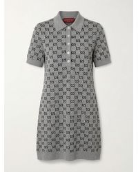 Gucci - Monogrammed Intarsia Polo Dress - Lyst