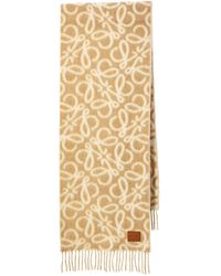 Loewe - Anagram Intarsia Fringed Scarf - Lyst