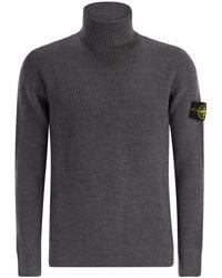 Stone Island - Finely Ribbed Turtleneck Sweater - Lyst