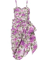Chloé - Cotton Poplin Strapless Midi Dress - Lyst