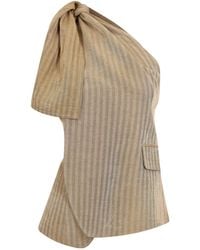 Uma Wang - Striped One-Shoulder Top - Lyst