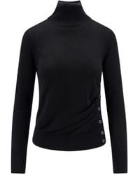Pinko - Side Buttons Turtleneck Jumper - Lyst
