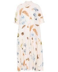 Jil Sander - Pleated Shift Maxi Dress - Lyst