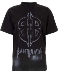 Balenciaga - Bb Logo Printed Crewneck T-Shirt - Lyst