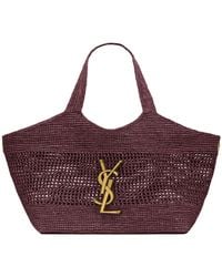 Saint Laurent - Icare Raffia Medium Handbag - Lyst