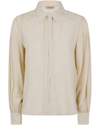 Twinset - Long-Sleeved Tie-Fastened Shirt - Lyst