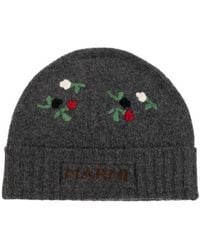 Marni - Knitted Embroidered Beanie - Lyst