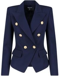 Balmain - Double-Breasted Blazer - Lyst