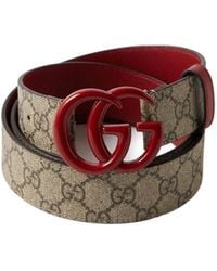 Gucci - Monogram-Print Logo-Plaque Belt - Lyst