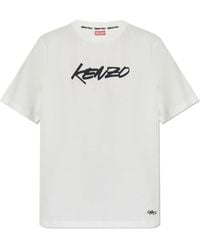 KENZO - Logo Printed Crewneck T-Shirt - Lyst
