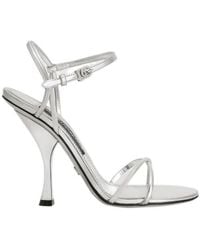 Dolce & Gabbana - Leather Mirror Heeled Sandals 105 - Lyst