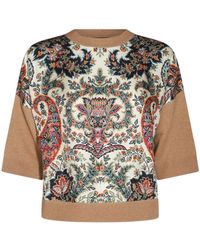 Etro - Floral Printed Knitted Sweater - Lyst
