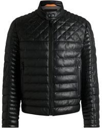 BOSS - Long-Sleeved Cotton-Padded Jacket - Lyst