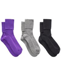 Johnstons of Elgin - Set Of Three Ribbed Cashmere-Blend Socks - Lyst