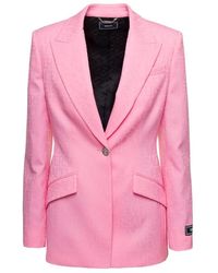 Versace - Single Breasted Tailored Blazer - Lyst