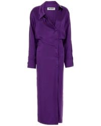 The Attico - The Satin Buttoned Shirt Dress - Lyst