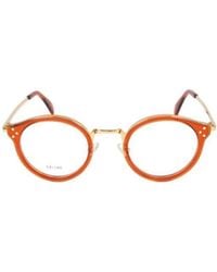 Celine - Logo Round Frame Flat Mirror - Lyst
