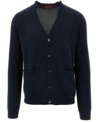 Gucci - V-Neck Knitted Cardigan - Lyst