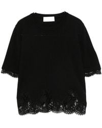 ERMANNO FIRENZE - Short-Sleeve Lace-Trim T-Shirt - Lyst
