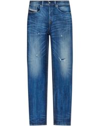 DIESEL - 2023 D-Finitive Straight Leg Distressed Jeans - Lyst