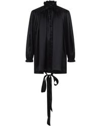 Balenciaga - Lace Up Blouse Top - Lyst