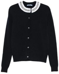 Prada - Crystal-Embellished Ruffled-Collar Cardigan - Lyst