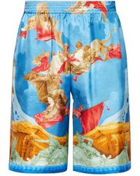 Versace - Pattern-Printed Elasticated Waistband Shorts - Lyst