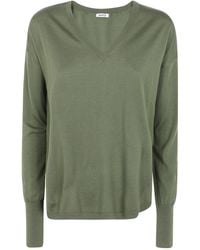 Aspesi - Ribbed V-Neck Knit Top - Lyst