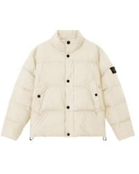 Stone Island - Padded Stand-Up Collar Utility Jacket With Two-Way Zip & Snap Pockets - Lyst