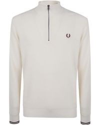 Fred Perry - Waffle Stitch Half Zip Jumper - Lyst