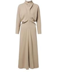 TOTEME - Draped Tie-Neck Cady Midi Dress - Lyst