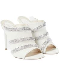 Rene Caovilla - Sally Embellished Leather Mules - Lyst