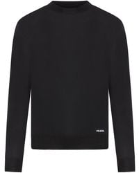 Prada - Long Sleeved Crewneck Jumper - Lyst