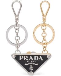 Prada - Logo-Triangle Set-Of-Two Keyrings - Lyst
