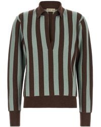 Alberto Biani - Striped Knit Polo Top - Lyst