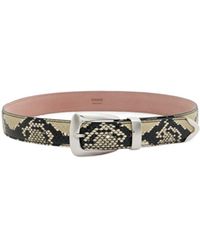 KHAITE - Benny Snake-Effect Leather Belt - Lyst
