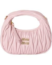 Miu Miu - Wander Matelassé Nappa Leather Hobo Mini-Bag - Lyst