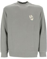 Emporio Armani - Logo-Embroidered Crewneck Sweatshirt - Lyst