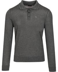 Etro - Logo-Embroidered Long-Sleeve Polo Shirt - Lyst