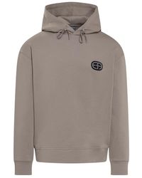 Emporio Armani - Logo-Patch Pullover Hoodie - Lyst