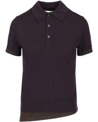 Acne Studios - Contrast Trim Polo Knitted Top - Lyst