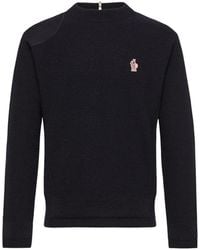 Moncler - Grenoble Logo-Patch Crewneck Jumper - Lyst