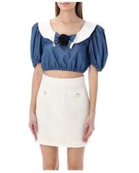 Alessandra Rich - Puff Sleeve Blouse - Lyst