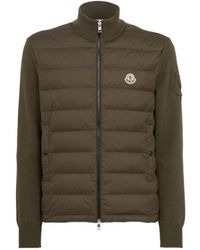 Moncler - Padded Zip-Up Cotton Blend Down Cardigan - Lyst