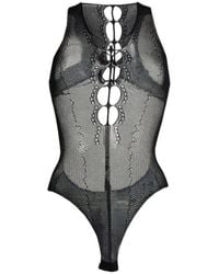 Saint Laurent - V-Neck Lightweight Bodysuit - Lyst