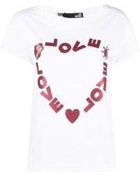 Moschino - Heart-Shaped Printed T-Shirt - Lyst