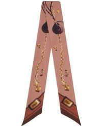 Chloé - Silk-Twill Chain-Print Bandeau Scarf - Lyst