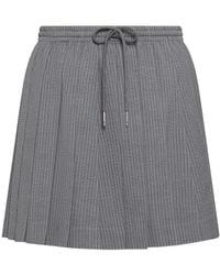 Thom Browne - Drawstring Pleated Mini Skirt - Lyst